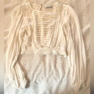 White Textured Blouse - Urban Outfitters